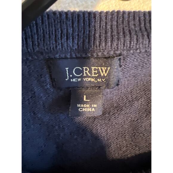 J.Crew Men’s Crewneck Pullover Sweater Navy Blue Size L - Picture 3 of 6